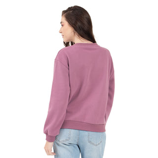 SUDADERA PARA MUJER ROUND NECK WITH EMBROIDERY FOREVER 21