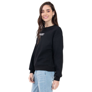 SUDADERA PARA MUJER ROUND NECK WITH EMBROIDERY FOREVER 21