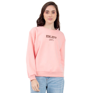 SUDADERA PARA MUJER ROUND NECK WITH EMBROIDERY FOREVER 21