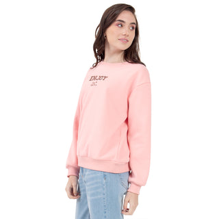 SUDADERA PARA MUJER ROUND NECK WITH EMBROIDERY FOREVER 21