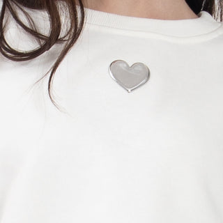 SUDADERA PARA MUJER BASIC ROUND NECK WITH HEART FOREVER 21