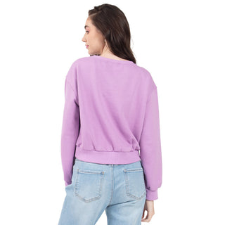 SUDADERA PARA MUJER BASIC ROUND NECK WITH HEART FOREVER 21