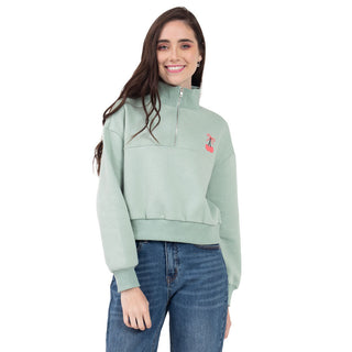 Sudadera Medio Cierre Cropped