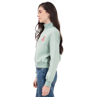 Sudadera Medio Cierre Cropped