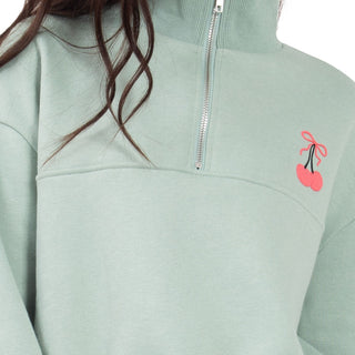 Sudadera Medio Cierre Cropped