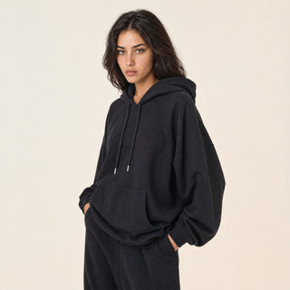 Sudadera Hoodie Oversized para Mujer Forever 21 #color_negro