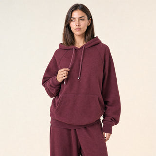 Sudadera Hoodie Oversized para Mujer Forever 21 #color_vino