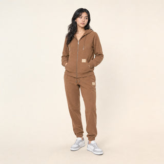 Sudadera Hoodie con Cierre para Mujer Forever 21 #color_café