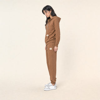 Sudadera Hoodie con Cierre para Mujer Forever 21 #color_café