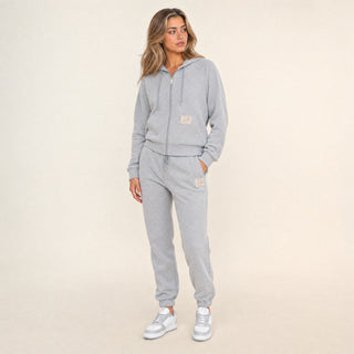 Sudadera Hoodie con Cierre para Mujer Forever 21 #color_gris-jaspeado