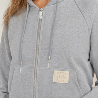 Sudadera Hoodie con Cierre para Mujer Forever 21 #color_gris-jaspeado