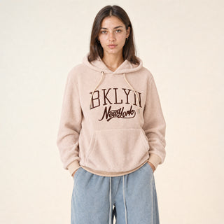 Sudadera Hoodie con Bordado para Mujer Forever 21 #color_hueso