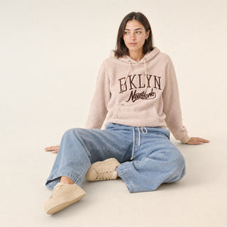 Sudadera Hoodie con Bordado para Mujer Forever 21 #color_hueso