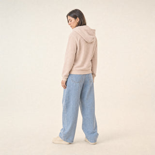 Sudadera Hoodie con Bordado para Mujer Forever 21 #color_hueso