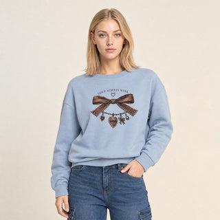 Sudadera Oversized con Estampado para Mujer Forever 21 #color_azul