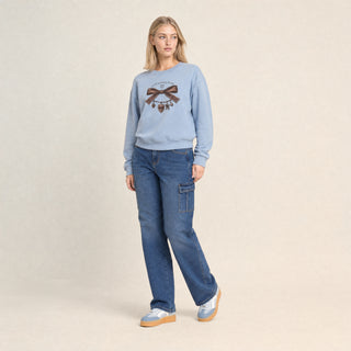 Sudadera Oversized con Estampado para Mujer Forever 21 #color_azul