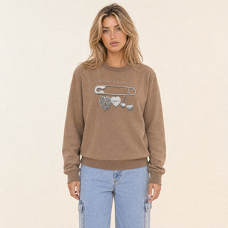 Sudadera Oversized con Estampado para Mujer Forever 21 #color_café