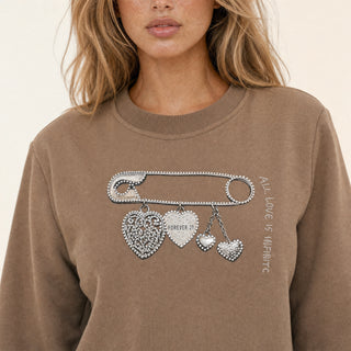 Sudadera Oversized con Estampado para Mujer Forever 21 #color_café