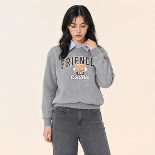 Sudadera Cropped con Gráfico para Mujer Forever 21 #color_gris