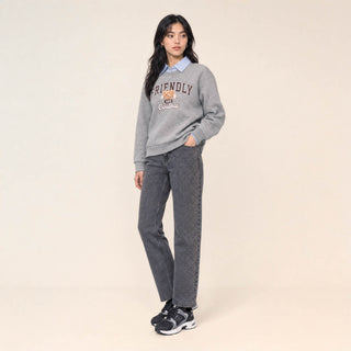 Sudadera Cropped con Gráfico para Mujer Forever 21 #color_gris