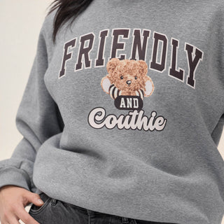 Sudadera Cropped con Gráfico para Mujer Forever 21 #color_gris