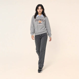 Sudadera Cropped con Gráfico para Mujer Forever 21 #color_gris