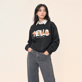 Sudadera Cropped con Gráfico para Mujer Forever 21 #color_negro