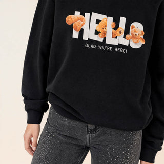 Sudadera Cropped con Gráfico para Mujer Forever 21 #color_negro