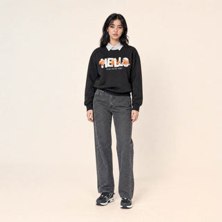Sudadera Cropped con Gráfico para Mujer Forever 21 #color_negro