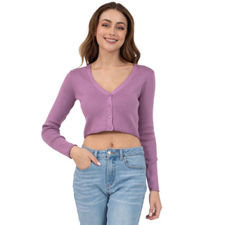 SWEATER PARA MUJER CROPPED CON BOTONES AL FRENTE FOREVER 21