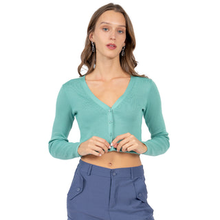 Sweater Cardigan Crop Slim Fit
