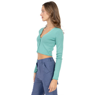 Sweater Cardigan Crop Slim Fit
