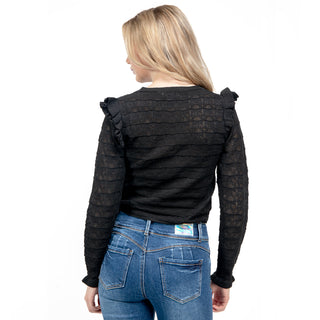 SWEATER PARA MUJER WITH RUFFLES AT SHOULDER FOREVER 21