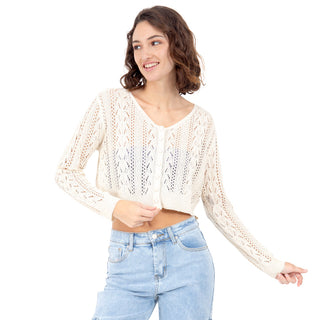 Sweater Crop Relaxed Tejido