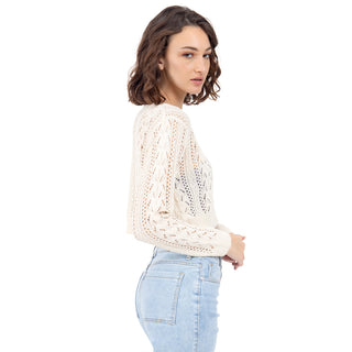 Sweater Crop Relaxed Tejido