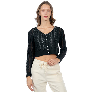 Sweater Crop Relaxed Tejido