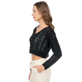 Sweater Crop Relaxed Tejido