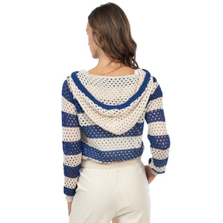 Sweater Crop Tejido con Capucha
