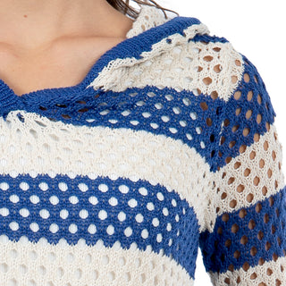 Sweater Crop Tejido con Capucha