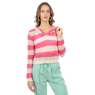 Sweater Crop Tejido con Capucha