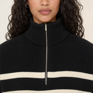 Suéter Cropped con Medio Zipper para Mujer Forever 21 #color_negro