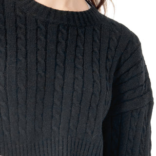 SWEATER PARA MUJER CROP WITH BRAIDED KNIT FOREVER 21