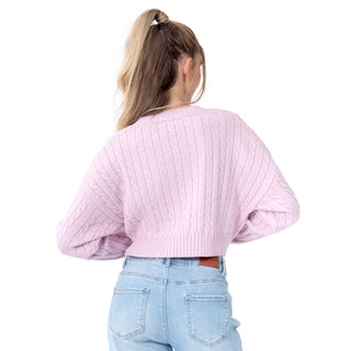 SWEATER PARA MUJER CROP WITH BRAIDED KNIT FOREVER 21