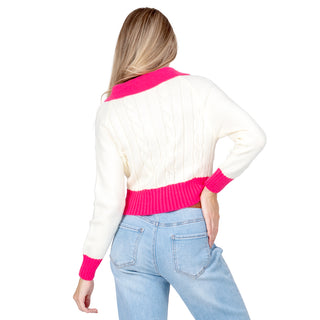 SWEATER PARA MUJER KNIT WHIT NECK IN CONTRAST & ZIPPER FOREVER 21