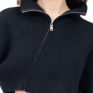 SWEATER PARA MUJER FASHION CROPPED WITH DIAGONAL ZIPPER FOREVER 21