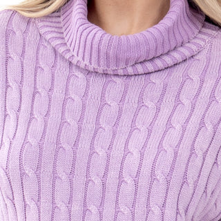 SWEATER PARA MUJER CROP BRAIDED KNIT WITH LONG NECK FOREVER 21