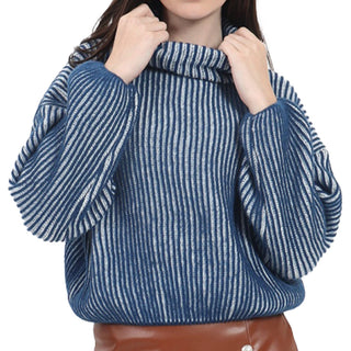 SWEATER PARA MUJER SWEATER LONG NECK WITH BICOLOR KNIT FOREVER 21