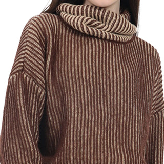 SWEATER PARA MUJER SWEATER LONG NECK WITH BICOLOR KNIT FOREVER 21