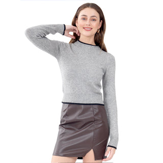 SWEATER PARA MUJER ROUND NECK BASIC WITH CONTRAST FOREVER 21