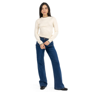 SWEATER PARA MUJER ROUND NECK BASIC WITH CONTRAST FOREVER 21